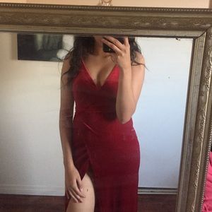 Cranberry Body Con Maxi dress
